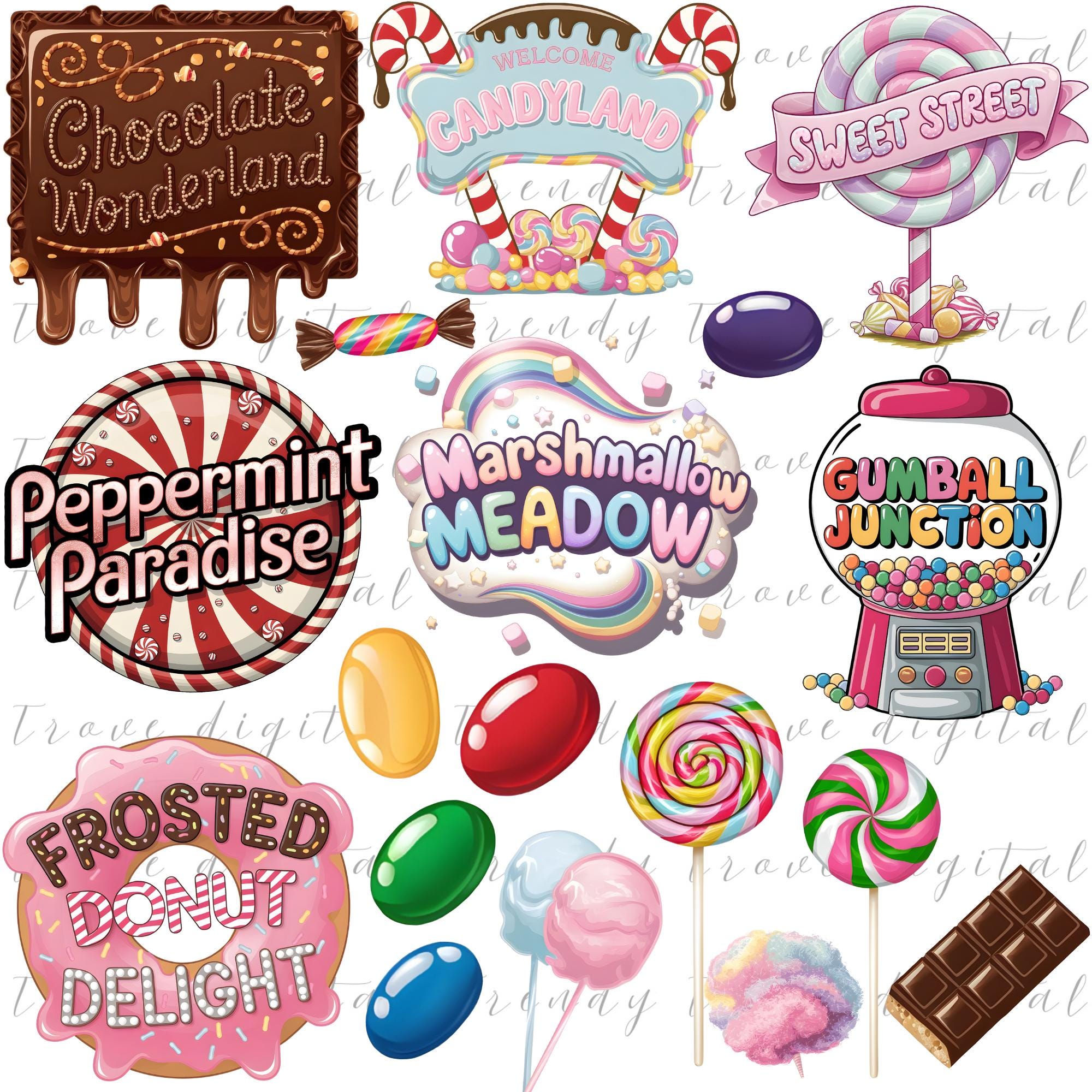 Candy Themed Party Signs: Sweet Treats Decor (digital Download) - Etsy