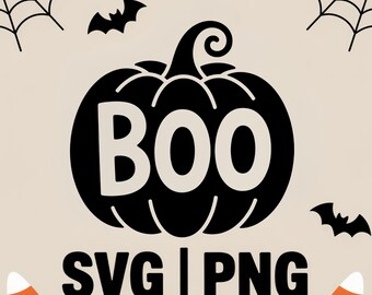 BOO Pumpkin SVG | Halloween Cut File | Fall Pumpkin PNG
