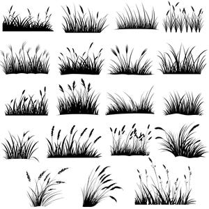Grass Silhouette SVG Bundle: Landscape Cut Files (Digital Download)