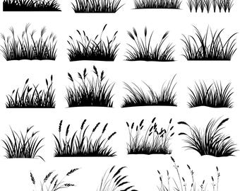 Grass Silhouette SVG Bundle: Landscape Cut Files (Digital Download)