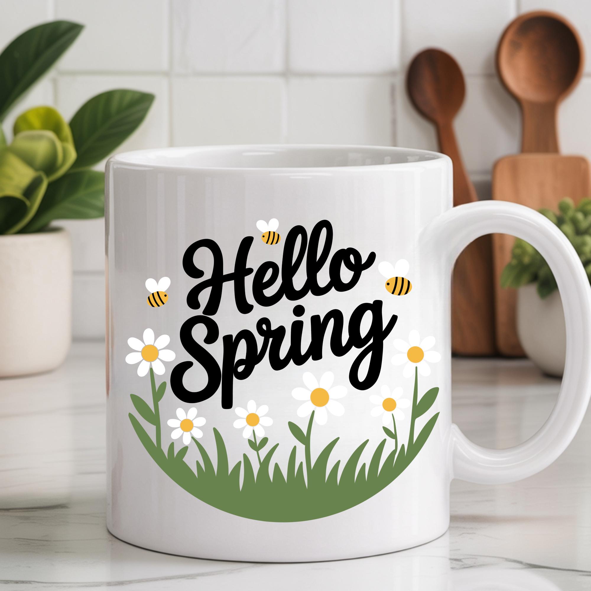 Hello Spring SVG Cut File – Round Door Hanger Design - Etsy