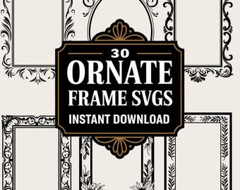 Ornate Frame SVG Bundle: Vintage Floral Borders (Digital Download)