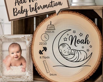 Neugeborenen Baby Stats SVG Bundle: Geburtsanzeige Zeichen, Kinderzimmer Dekor (Digitaler Download)