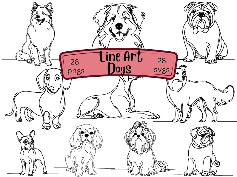 Dog Line Art SVG