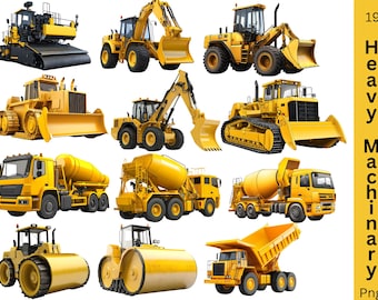 Clipartbundel bouwvoertuig: 19 png-zware machines (directe download)
