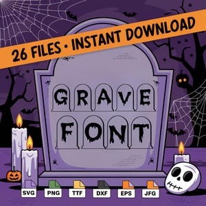 Spooky Graveyard Font, Halloween Drip Letters SVG, Creepy Alphabet TTF, Haunted Font Bundle, Horror Font PNG, Cricut Cut File, Gothic Font