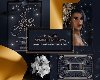 White Sparkle PNG Overlays: Wedding & Fantasy Designs (Digital Download)