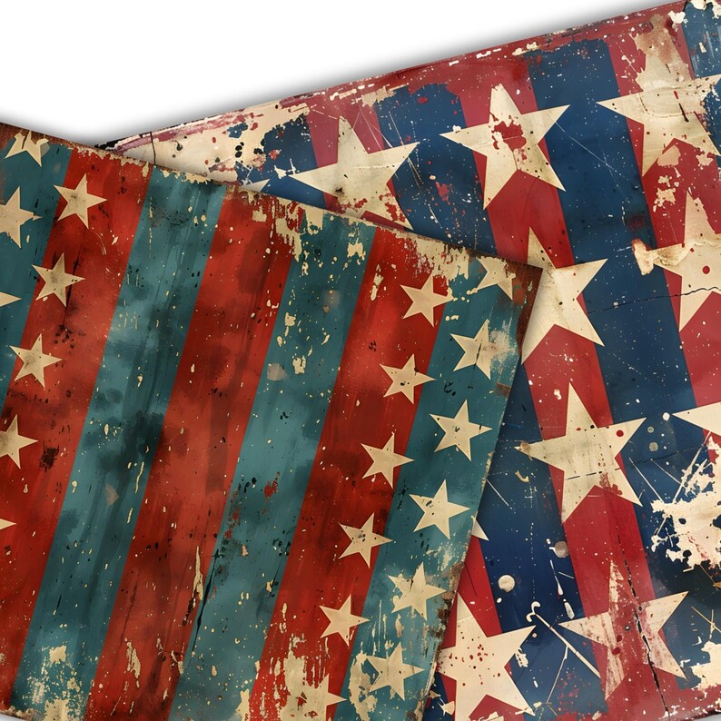 Distressed American Flag Digital Paper: USA Patriotic Backgrounds (JPG ...