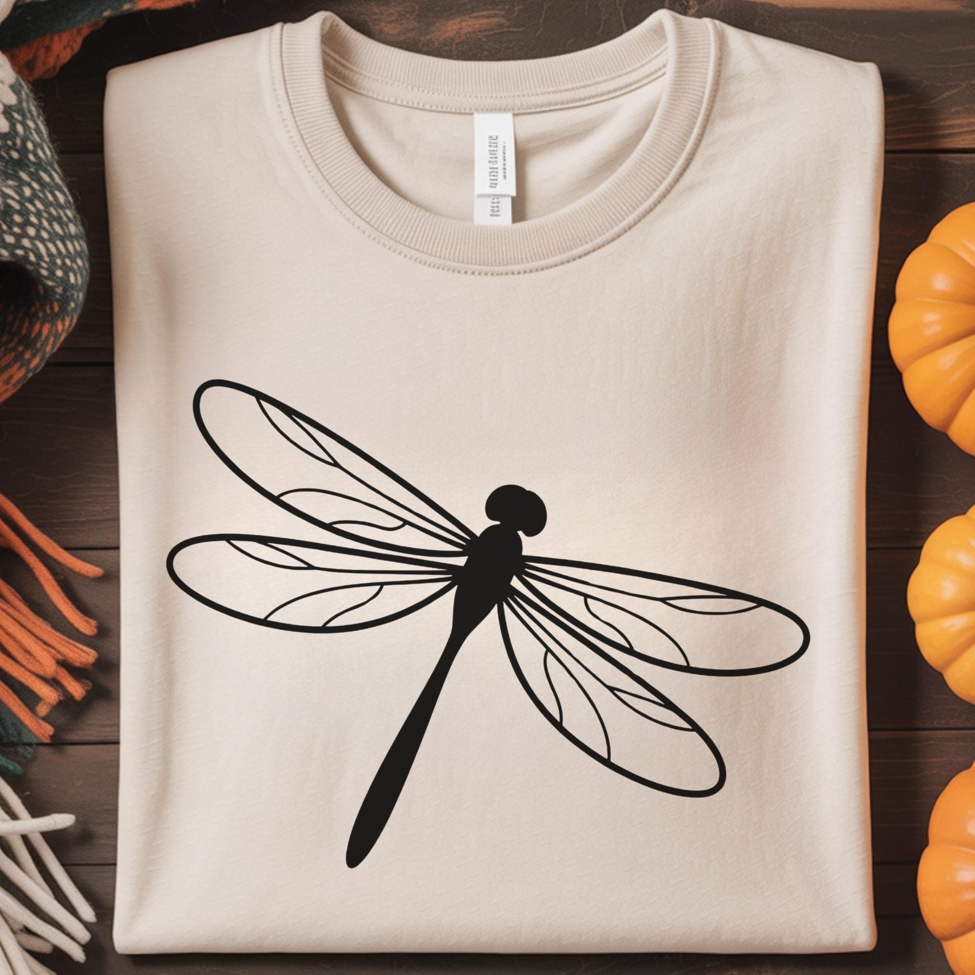 Dragonfly SVG Cut File – Black Silhouette, Insect Line Art, Cricut ...