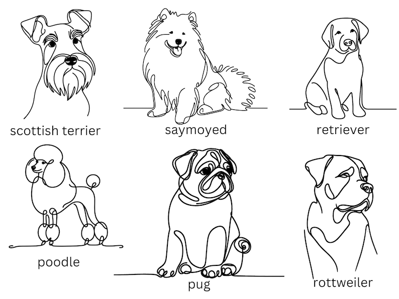 Dog Line Art SVG