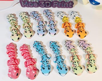 3D Printed Leopard Gecko - Crested Gecko Articulated Chunky Sensory Fidget,  Desk Toy Decoration, 3D Print Gift Idea