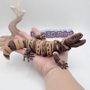 Gila Monster,3D Printed lizard Gecko Super movable Articulated Toy, Can open mouth/raise head Toy | Glass eyes/gecko | Flexi Toys