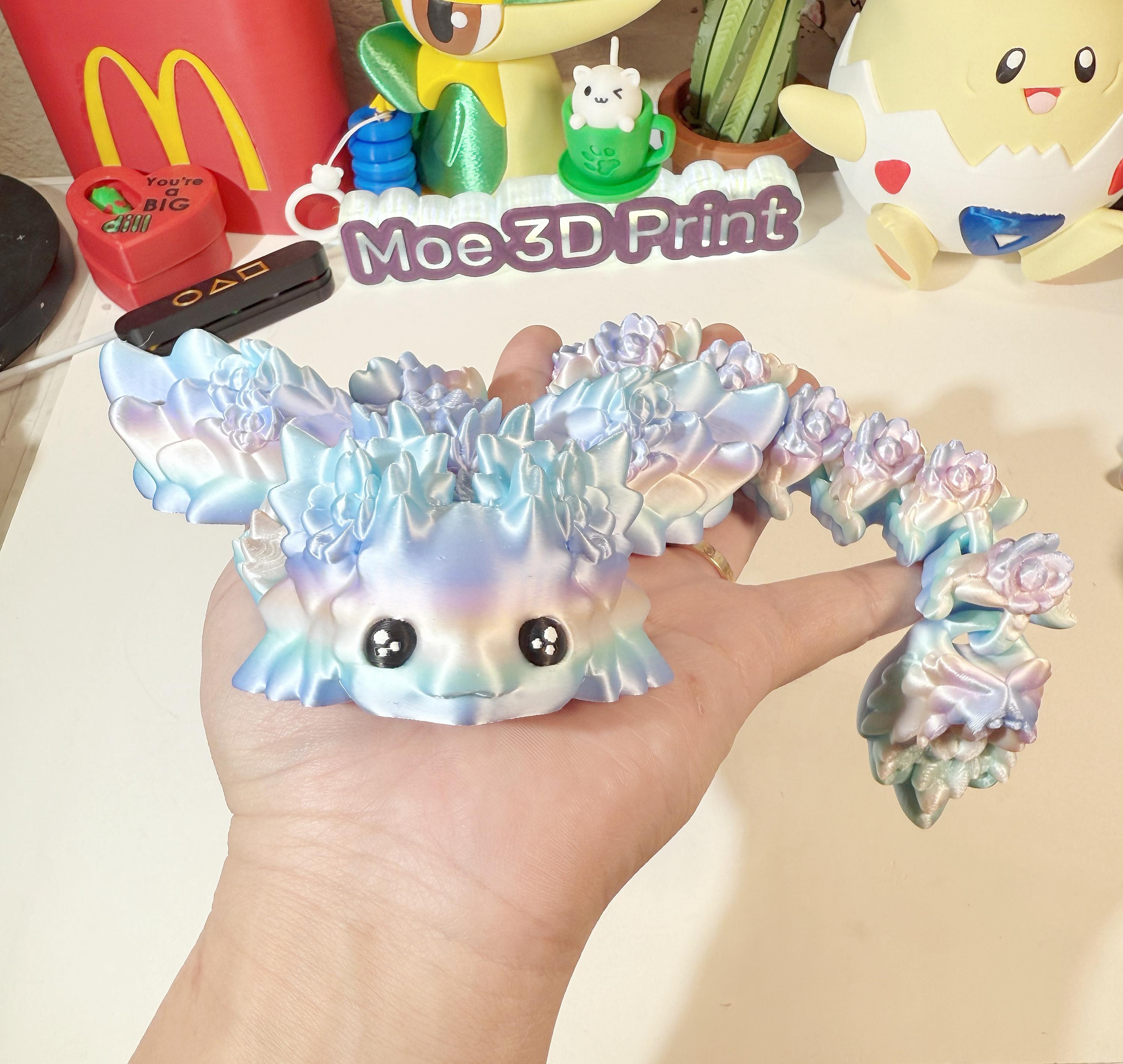 舞*様 ハンドメイド　アートドール　ふわふわ　モモンガ　　ムササビ　妖精　幼獣 3D Printed Axolotl Kosha & Baby Kosha | Moehearts Articulated