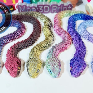 3D Printed Articulated Baby Bush Viper Snake Toy | Bush Viper Toy | Flexi Toys | Articulated Bush Viper | Snake Dragon Snake