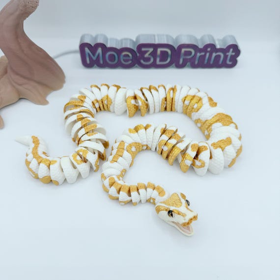 3D Printed Articulated Ball Python Snake - MoeHearts 28"Ball Python Snake Toy | sensory | Desk Accessory | Fidget Toy