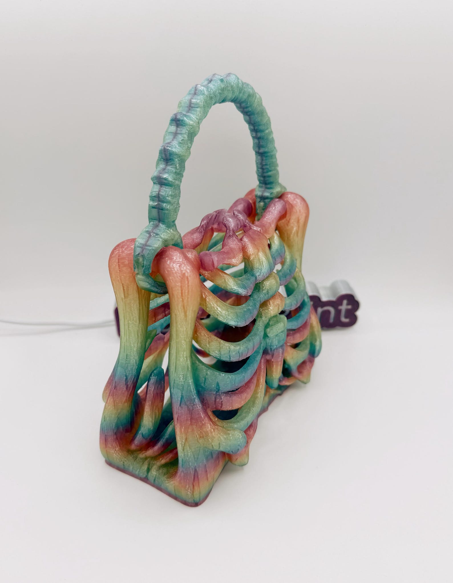 3D Printed Skull Bag – Skeleton Rib Cage Purse – Gothic Bone Handbag ...
