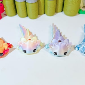 Lindo juguete antiestrés de ajolote - MoeHearts - Mascota sensorial articulada flexible impresa en 3D de ajolote / Juguete antiestrés articulado / Linda mascota de escritorio