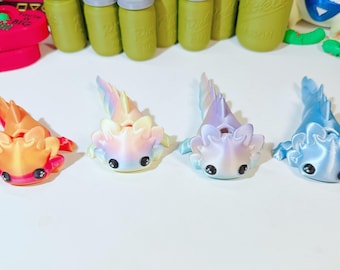 Simpatico giocattolo antistress a forma di axolotl - MoeHearts Giocattolo sensoriale flessibile e articolato stampato in 3D a forma di axolotl / Giocattolo antistress articolato / Simpatico animaletto da scrivania