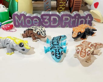 Portachiavi a forma di geco crestato stampato in 3D - Geco crestato articolato, giocattolo sensoriale, decorazione da scrivania, portachiavi con stampa 3D, idea regalo