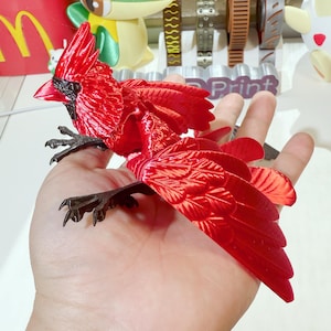 3D printed articulated Cardinal Bird fidget desk toy | sensory | Articulated Animal Toy | Articulated Fidget Toy | Desk Accessory