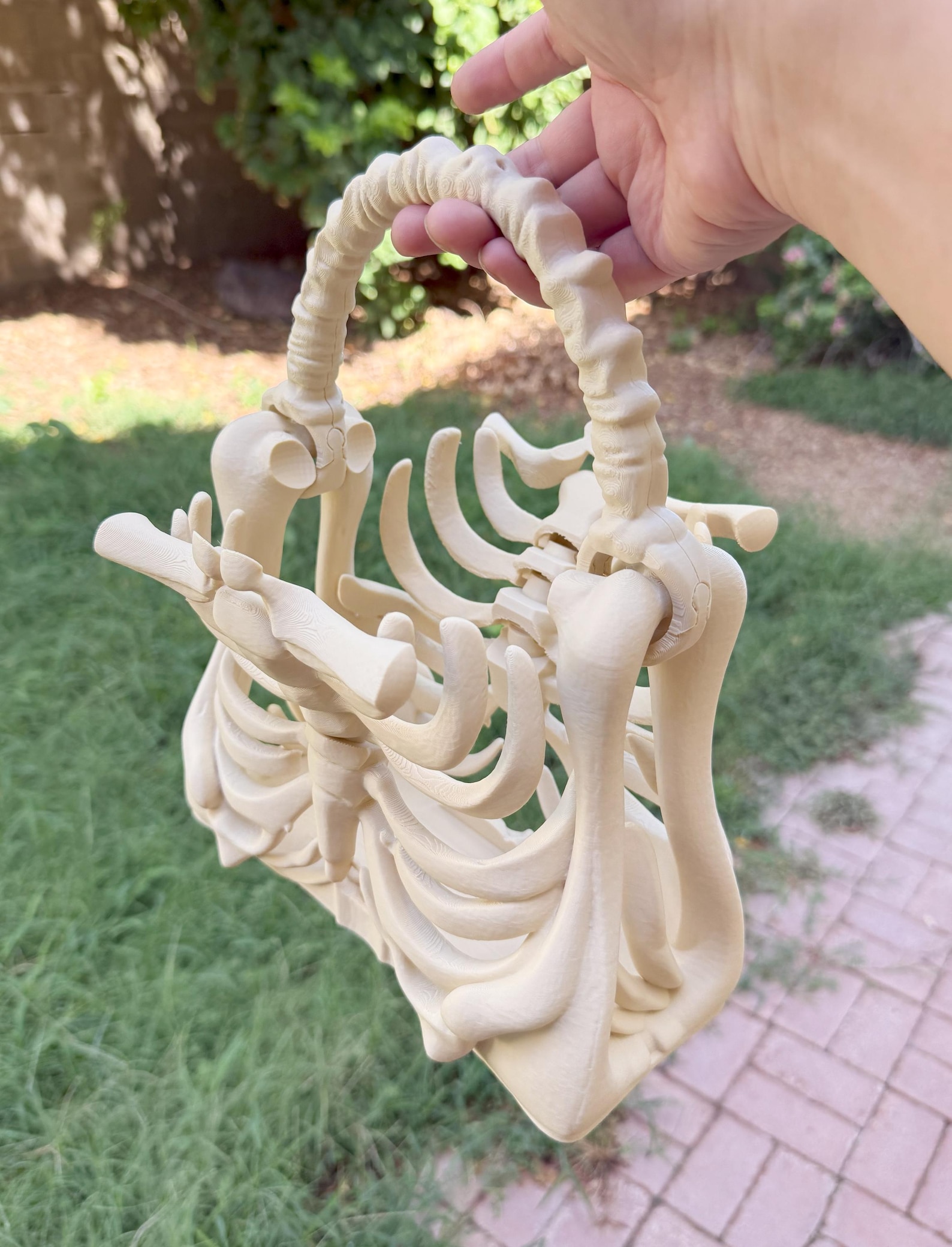 3D Printed Skull Bag – Skeleton Rib Cage Purse – Gothic Bone Handbag ...