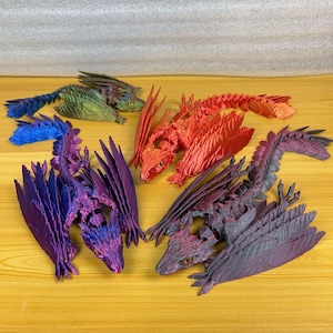 Feathered Wyvern Dragon, 3d printed Flexi Articulated Archaeopteryx, Feathered Wyvern Dragon-Flexi Articulated -Archaeopteryx Fidget Toy