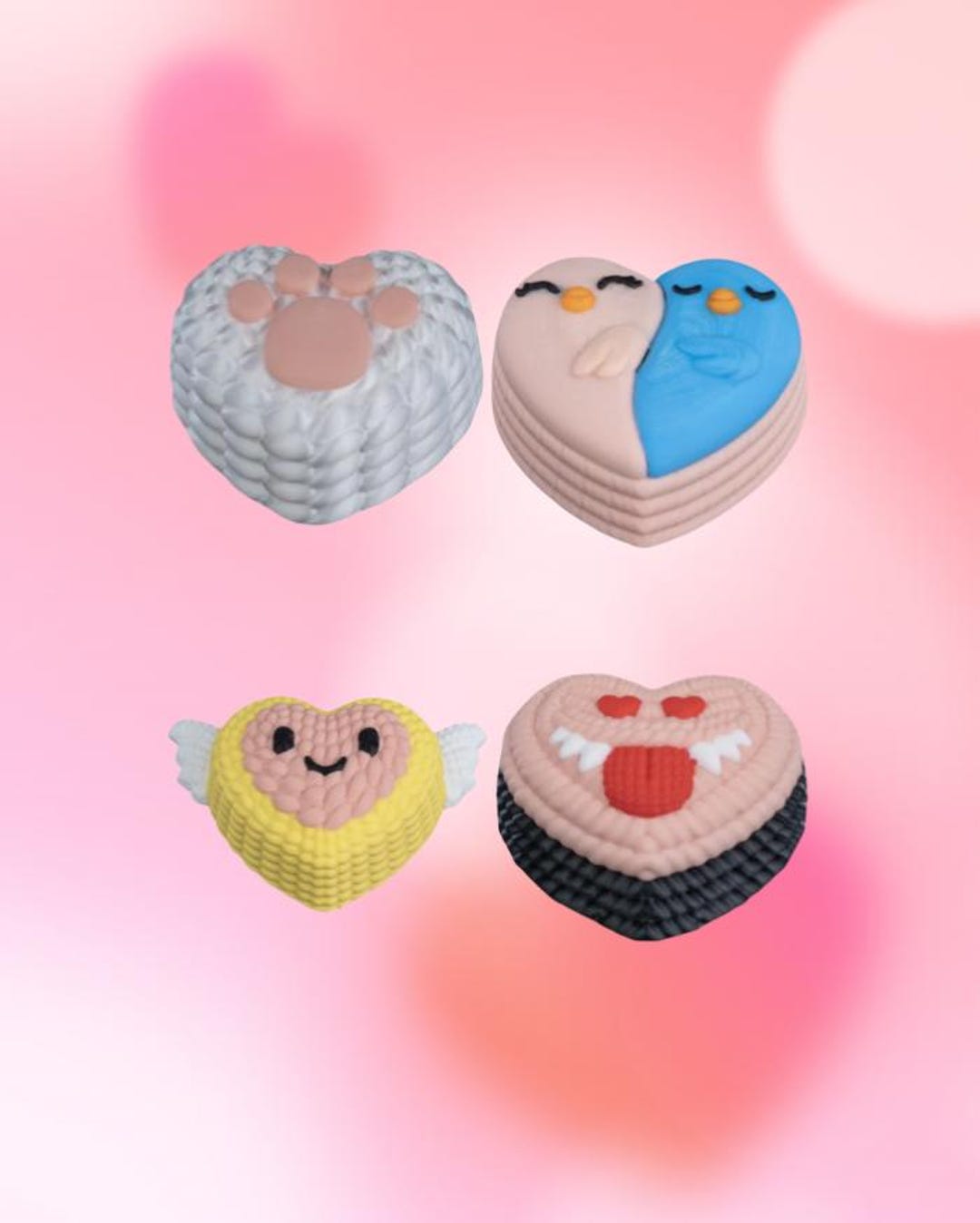 Hearts of Love 3D Printed Container ,valentine's Day Gift Container 4 ...