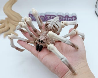 Araña esquelética impresa en 3D - Juguete articulado MoeHearts, juguete de araña / juguete de escritorio antiestrés / regalo de Halloween / coleccionable para aliviar el estrés / flexible