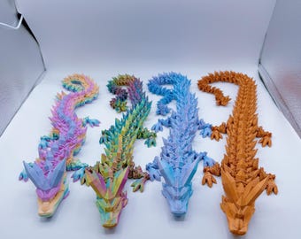 Dragón de Cristal, Dragón de Cristal Articulado Impreso en 3D de MoeHearts, Figura de Dragón Articulada, Juguete de Dragón, Juguete Antiestrés Sensorial, Dragón