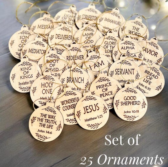 Names of Jesus Ornament for Advent Gift for Devotion Scripture Christmas Ornament Stocking Stuffer Gift Names of God Ornaments Counselor