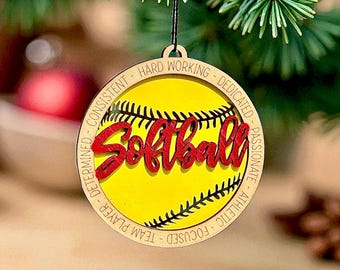 Softball Ornament Gift for Coach Christmas Gift Softball Team Mom Gift for Softball Player Present for Coach Team Celebration Thank You Gift