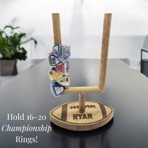 Football Ring Holder for Championship Ring Display for Tournament Ring Holder Football Birthday Gift for Coach Gift Team Gift for Football