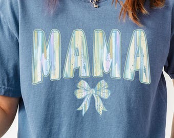 Comfort Colors Mama Shirt, Mothers Day Gift, Paint Brush Mama Sweatshirt, Retro Mom Crewneck, New Mom Announcement Shirt, Gift for New Mom