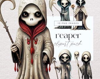 Clipart de la Parca, PNG transparente, Clip Art de Esqueleto, Diario de Terror, Ilustraciones de Halloween, Gráficos de Fantasía, Efímeras de Terror