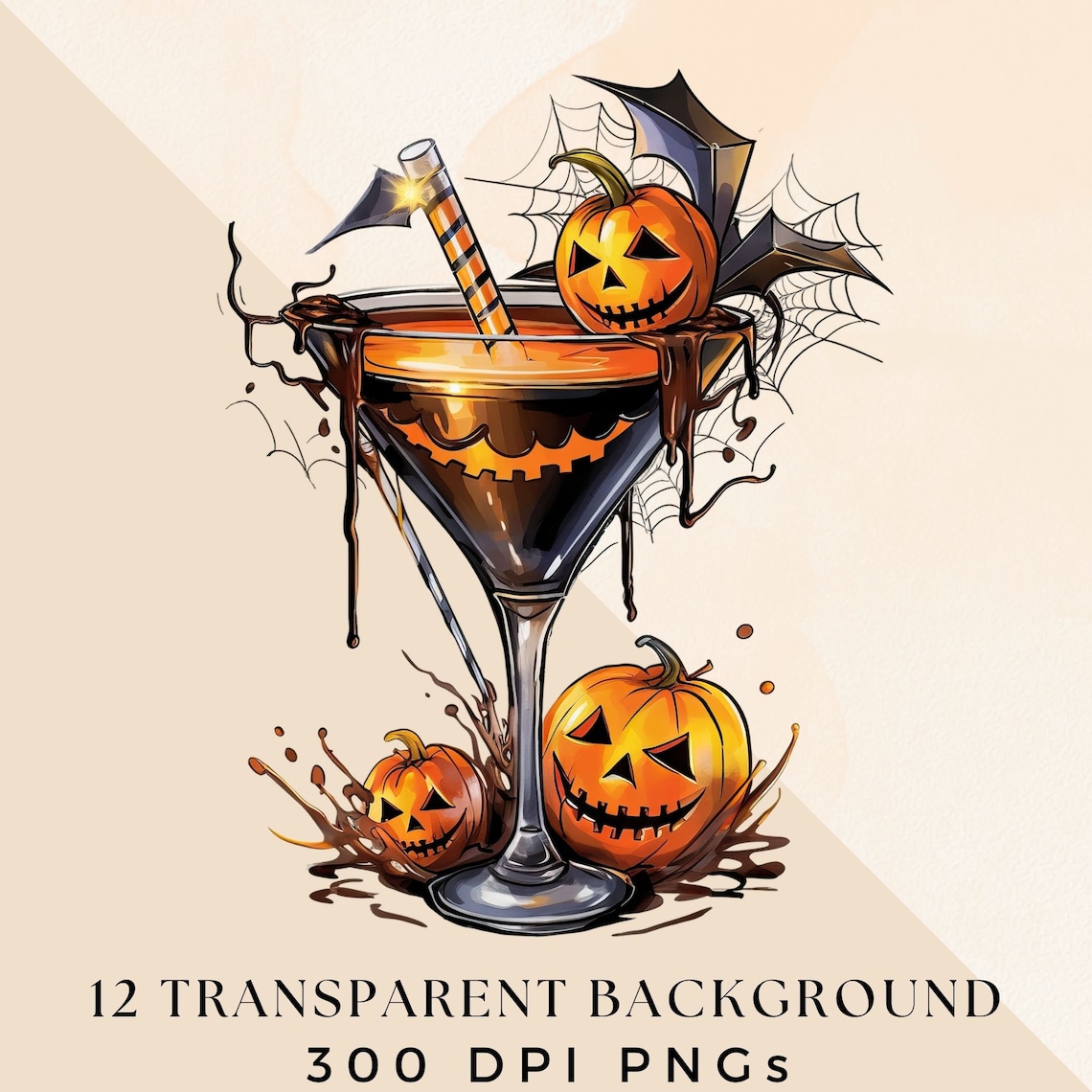 Halloween Cocktail Clipart Cocktails Png Clip Art Creepy - Etsy