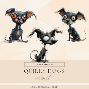 Quirky Dog Clipart Bundle, Transparent PNG, Cute Puppy Clip Art, Whimsical Animal Junk Journal, Grungy Dogs Illustrations, Pet Party Invite