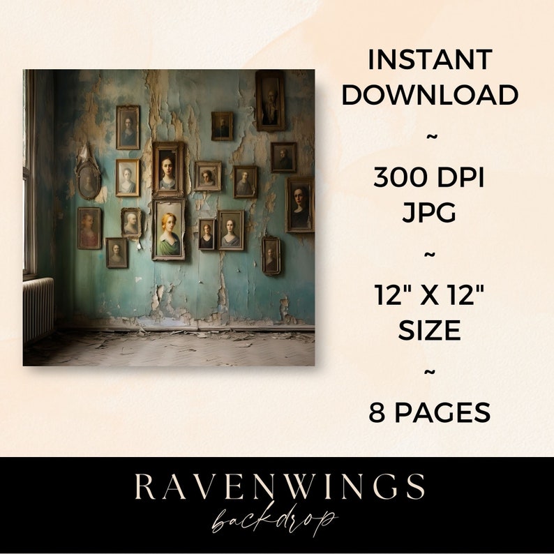 Grunge Picture Wall Backdrop, Vintage Wall Background, Decor Photo