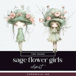 Pretty Boho Girl Clipart, PNG transparente, boneca de moda botânica, clipart de floresta, ilustrações de florista, gráficos de convite em aquarela