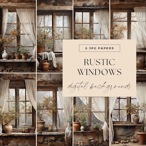 Rustieke vintage ramen achtergronden, INSTANT DOWNLOAD, grunge papers, vintage oud geschilderd huis, voordeur clipart, digitale achtergrond, foto