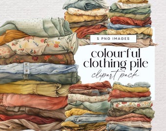 Bright Winter Sweater Clipart Bundle, Clothes Clip Art, Watercolour Fall Sweatshirt Clothing, Cozy Autumn Jumper Illustrations, PNG Download
