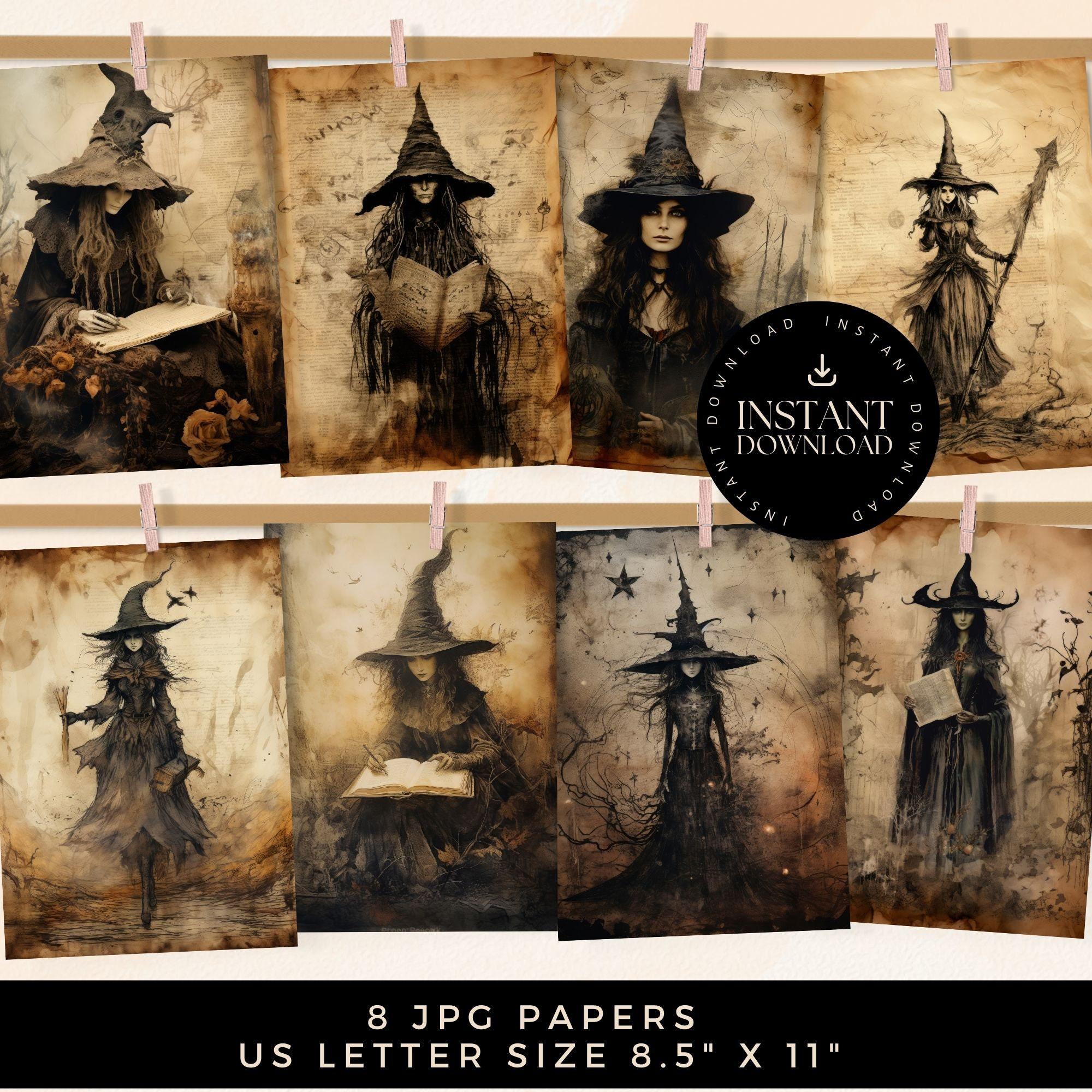 Witch Junk Journal Printable, Vintage Witchcraft Scrapbooking Paper ...