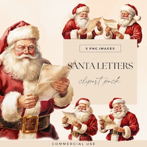 Clipart de letras de Papai Noel, carta para Papai Noel, PNG transparente, clipart de lista de presentes de Natal, gráficos de férias, ilustrações de Natal