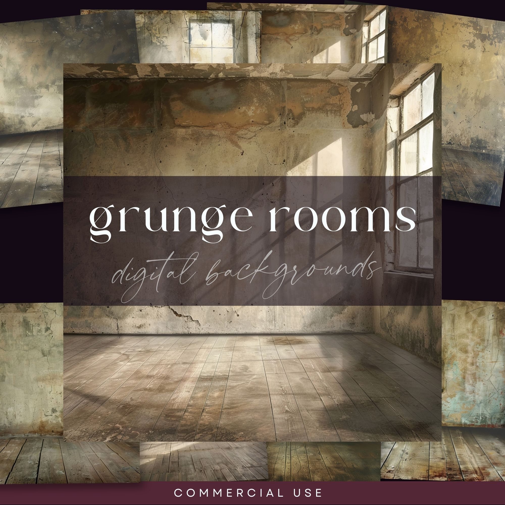 Rustic Studio Backdrop, Old Wall Digital Background, Urban Overlay, Photoshop Texture, Abandoned Room Illustration, Grunge Junk Journal JPG