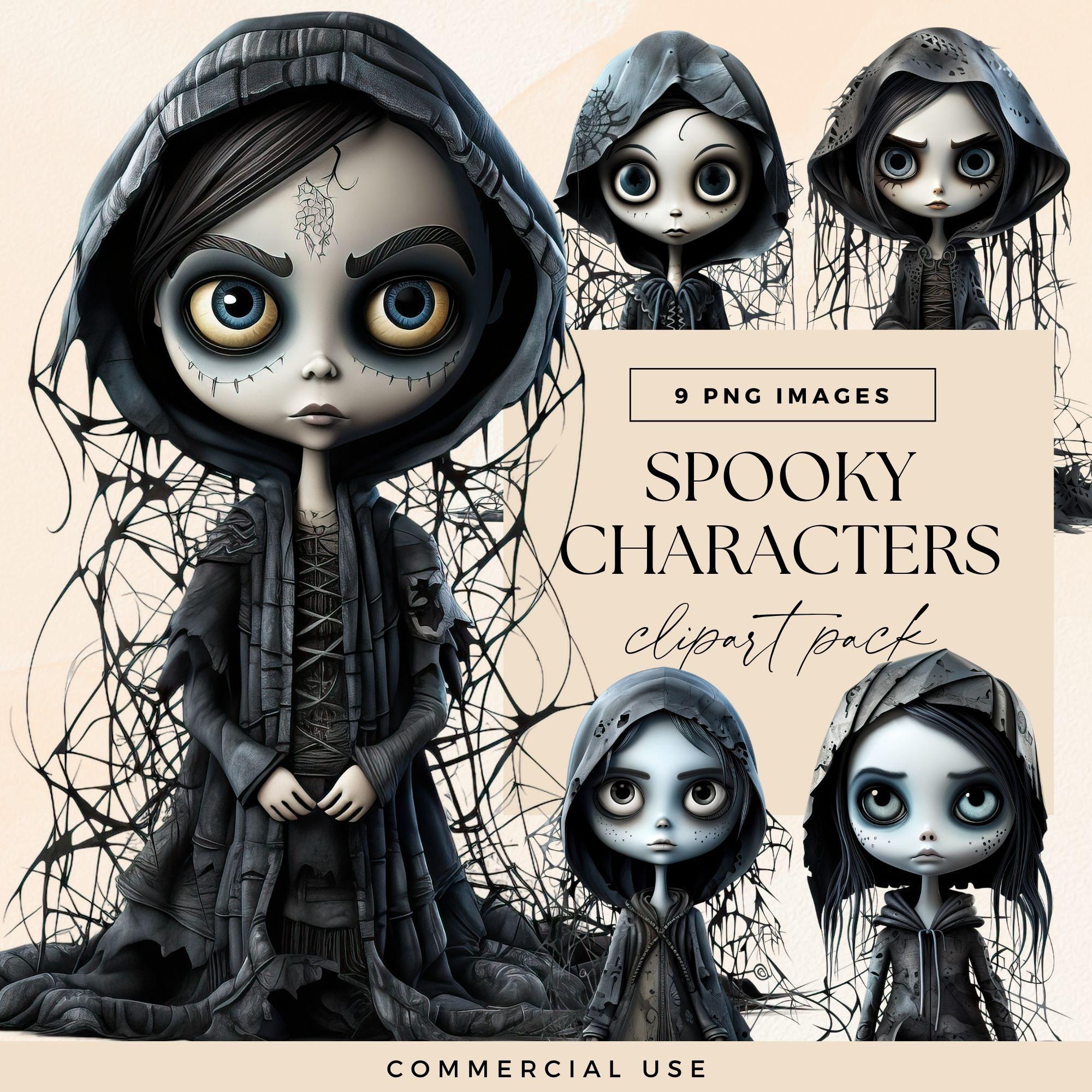 Cute Halloween Characters Clipart, Transparent Pngs, Trendy Spooky ...