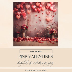 Cenário fotográfico Dia dos Namorados Digital, DOWNLOAD INSTANTÂNEO, Decoração para festa de coração de amor, Sobreposição de fundo de estúdio, Fotografia de férias, Cenário de casamento