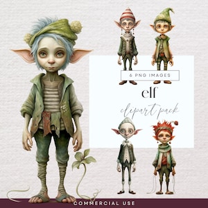 Forest Elf Clipart, Fantasy Creatures Clip Art, Transparent PNG, Magical Woodlands Characters, Garden Junk Journal, Mystical Ephemera