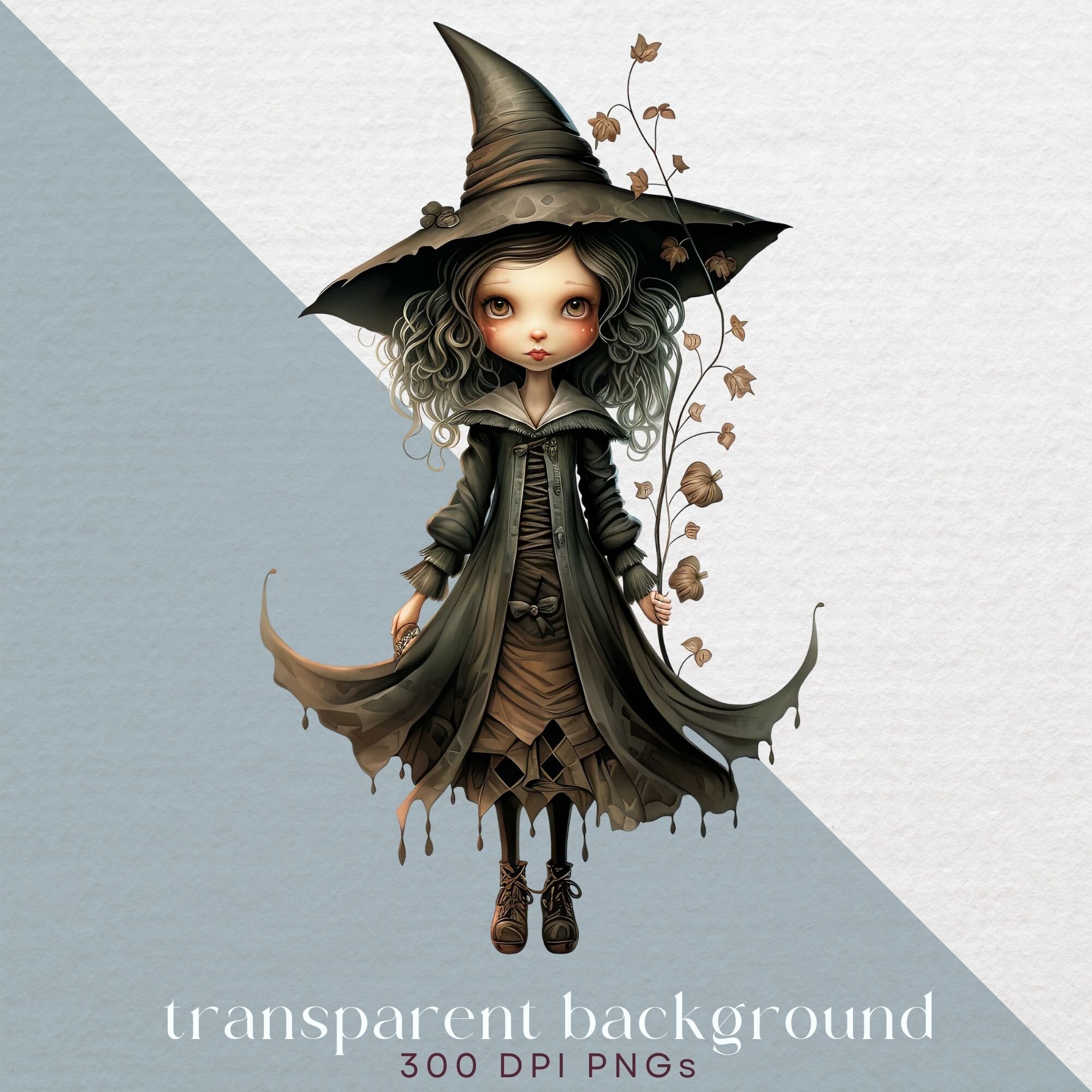Little Witch Clipart, Transparent PNG, Witchcraft Clip Art, Magical ...