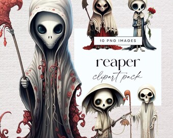 Clipart de la Parca, PNG transparente, Clip Art de Esqueleto, Diario de Terror, Ilustraciones de Halloween, Gráficos de Fantasía, Efímeras de Terror