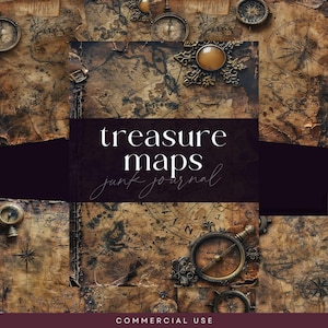 Printable Maps For Junk Journals, Vintage Explorer Scrapbooking Papers, Digital DOWNLOAD, Pirates Travel Pages, Treasure Map Papers