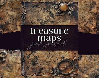 Printable Maps For Junk Journals, Vintage Explorer Scrapbooking Papers, Digital DOWNLOAD, Pirates Travel Pages, Treasure Map Papers
